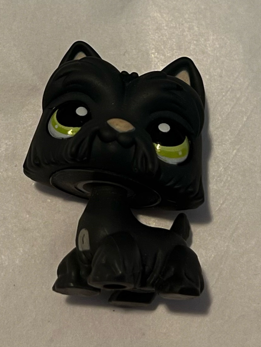 ❌Vintage Collectible Hasbro Littlest Pet Shop 1156 Black Scottie Dog Green Eyes